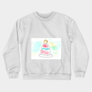 Winter hat, clothes, wardrobe. Watercolor illustration on a winter theme, Crewneck Sweatshirt